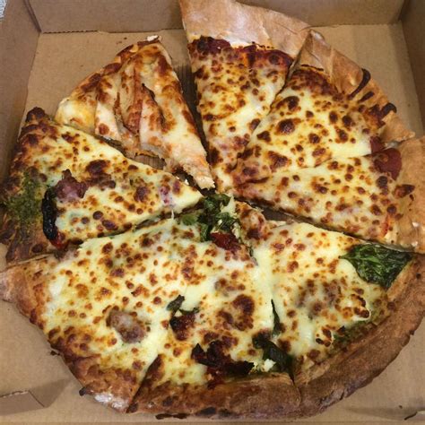 Each pie starts with hand-rolled dough, topped with mouthwatering meats, freshly cut vegetables, and aromatic herbs, finished with 100 Wisconsin mozzarella. . Minskys pizza liberty menu